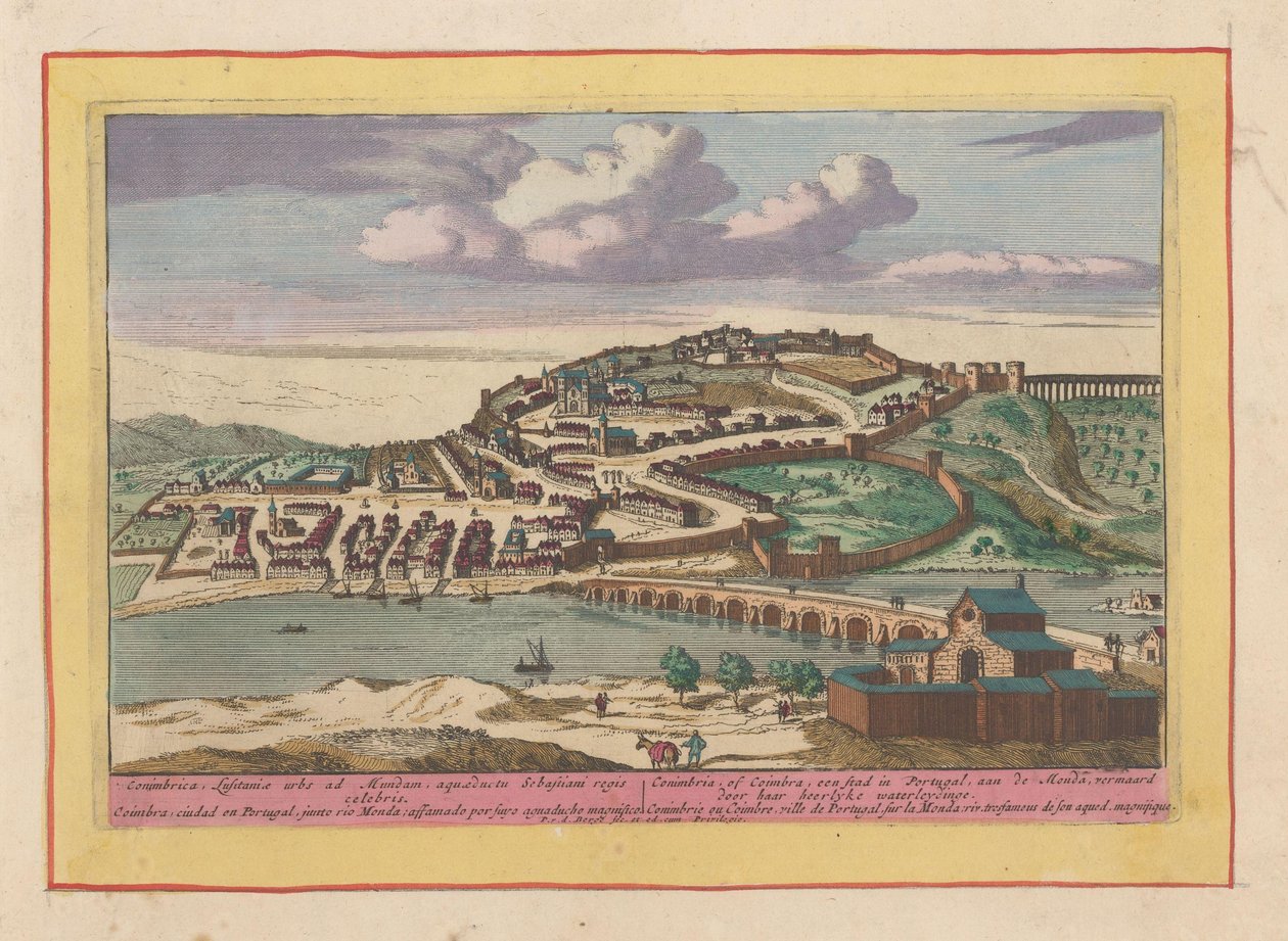 Gezicht op de Portugese stad Coimbra door Pieter van den Berge