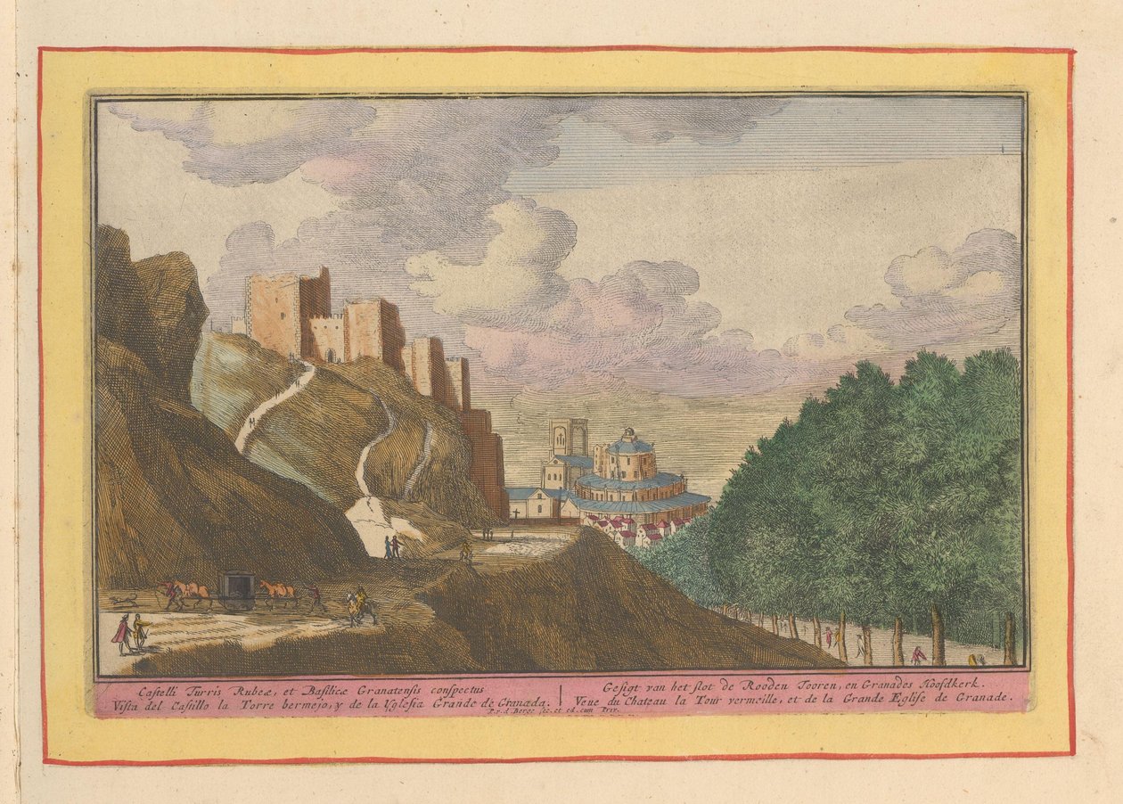 Gezicht op het Alcazaba en de kathedraal van Granada door Pieter van den Berge
