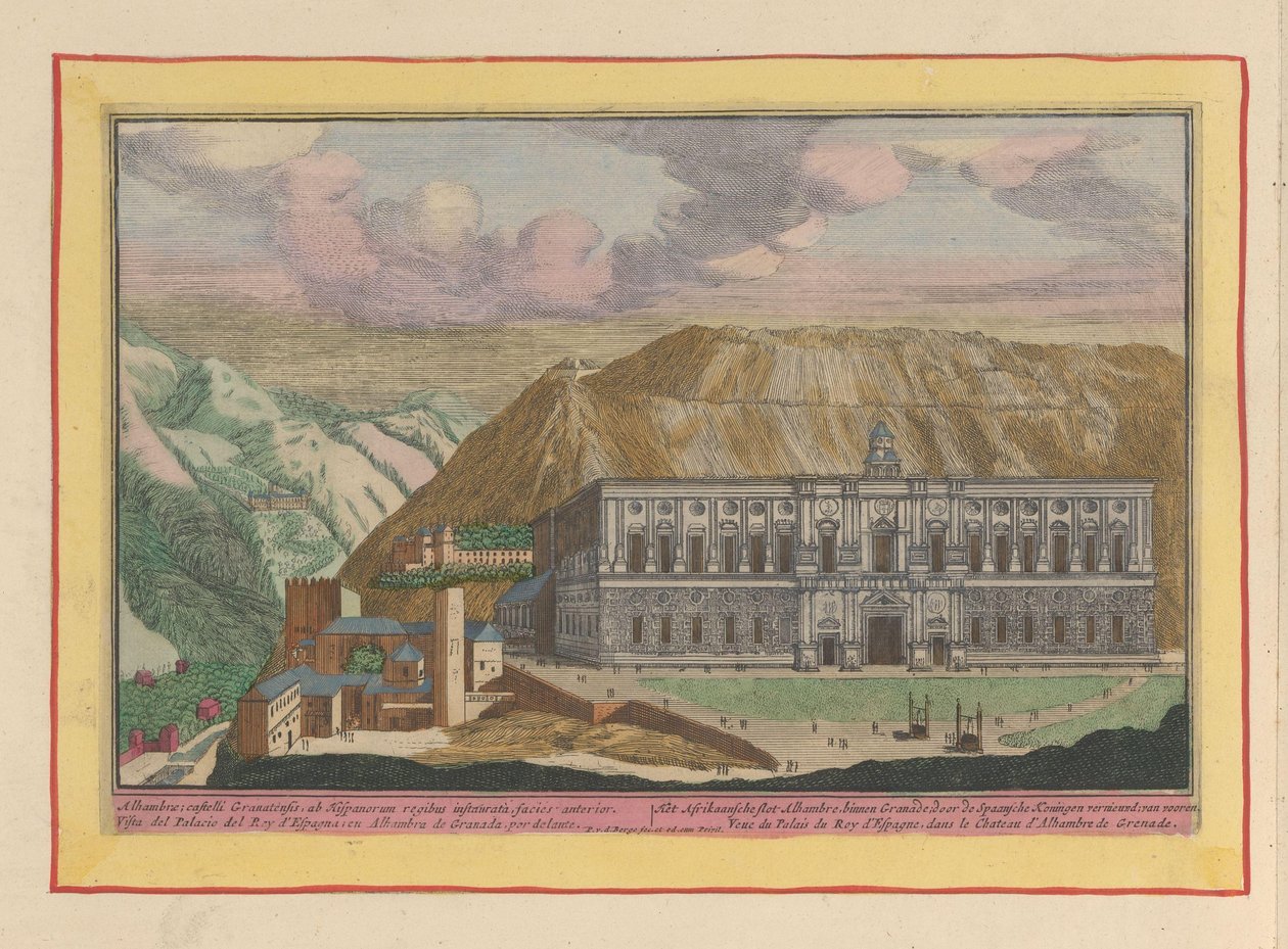 Gezicht op het Paleis van Karel V te Granada door Pieter van den Berge
