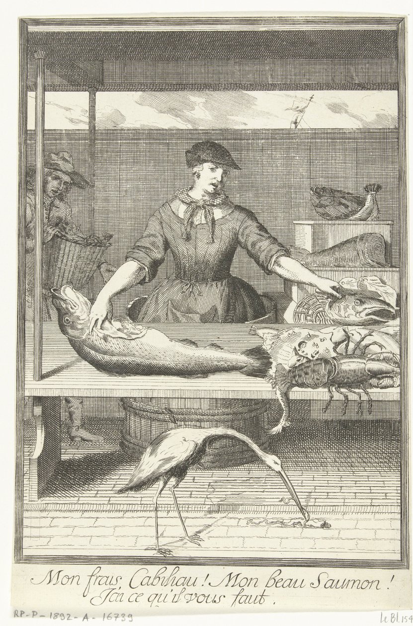 Visverkoopster door Pieter van den Berge
