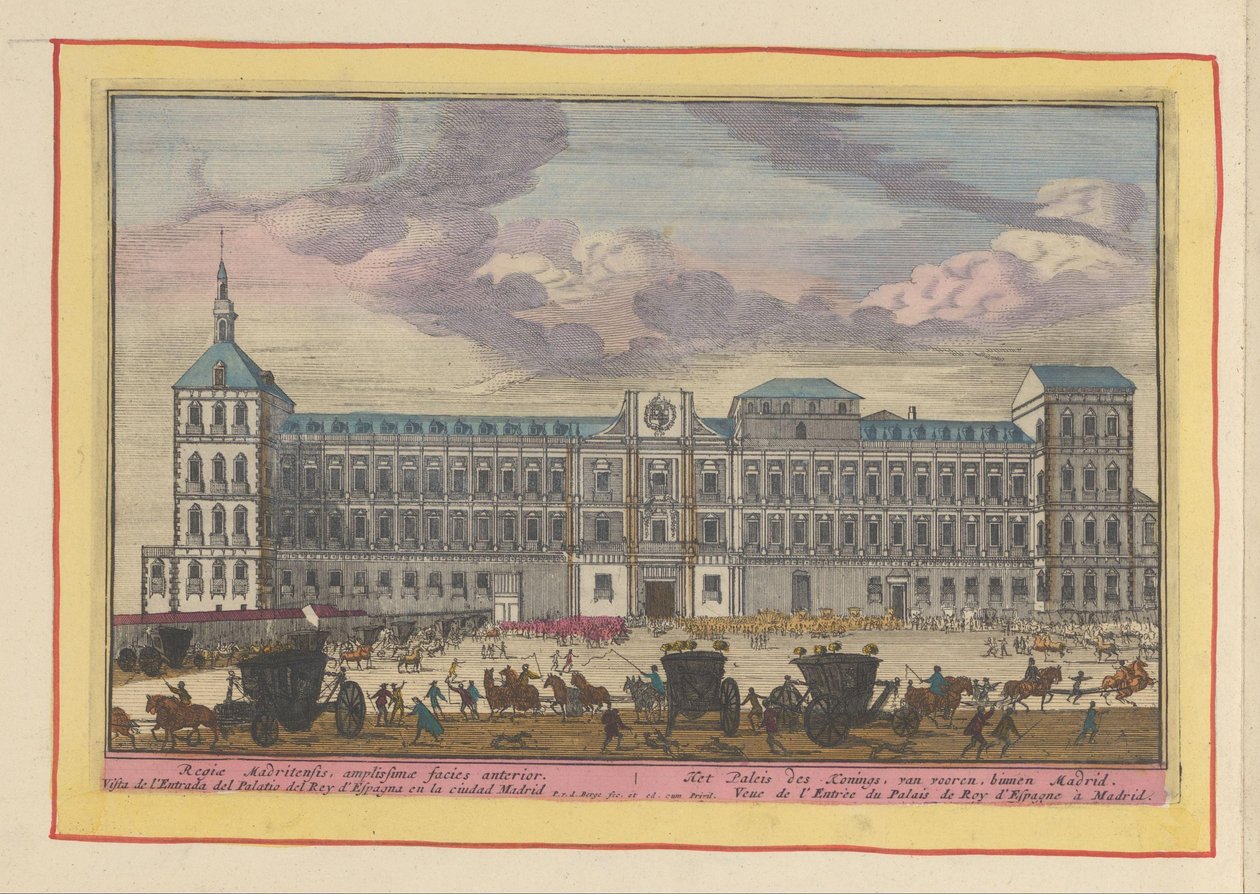Vooraanzicht van het Koninklijk Paleis te Madrid door Pieter van den Berge