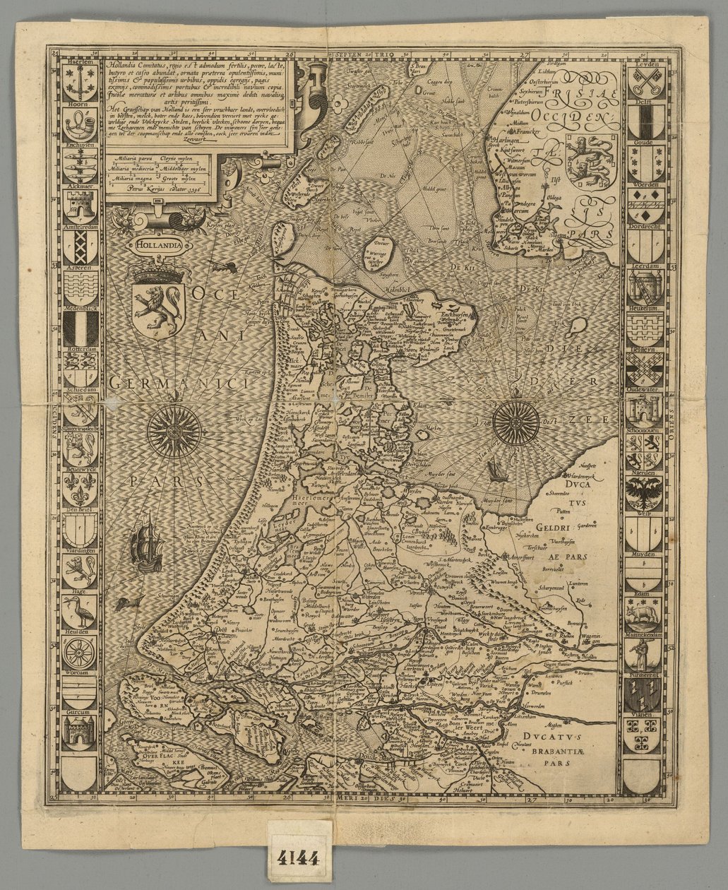 1596 Nederland Comitatus Kaerius door Pieter van den Keere