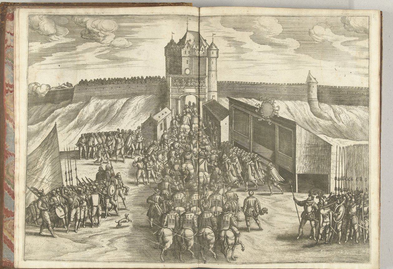 Intocht van aartshertog Ernst bij een stadspoort van Brussel, 1594 door Pieter van der Borcht (I) (attributed to)