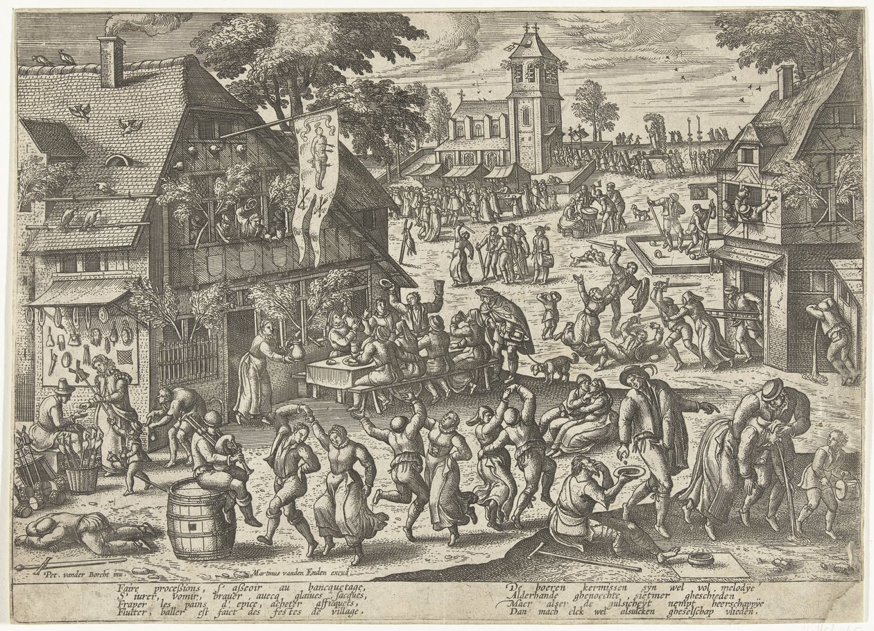 Feest van het St. Sebastiaansgilde door Pieter van der Borcht (I)