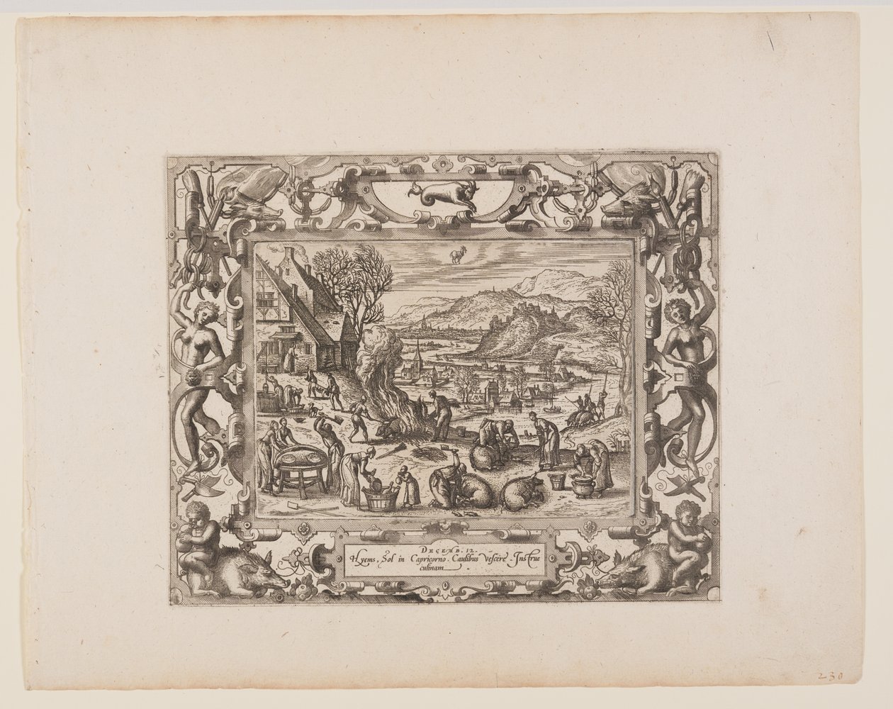 December, van De Twaalf Maanden door Pieter van der Borcht
