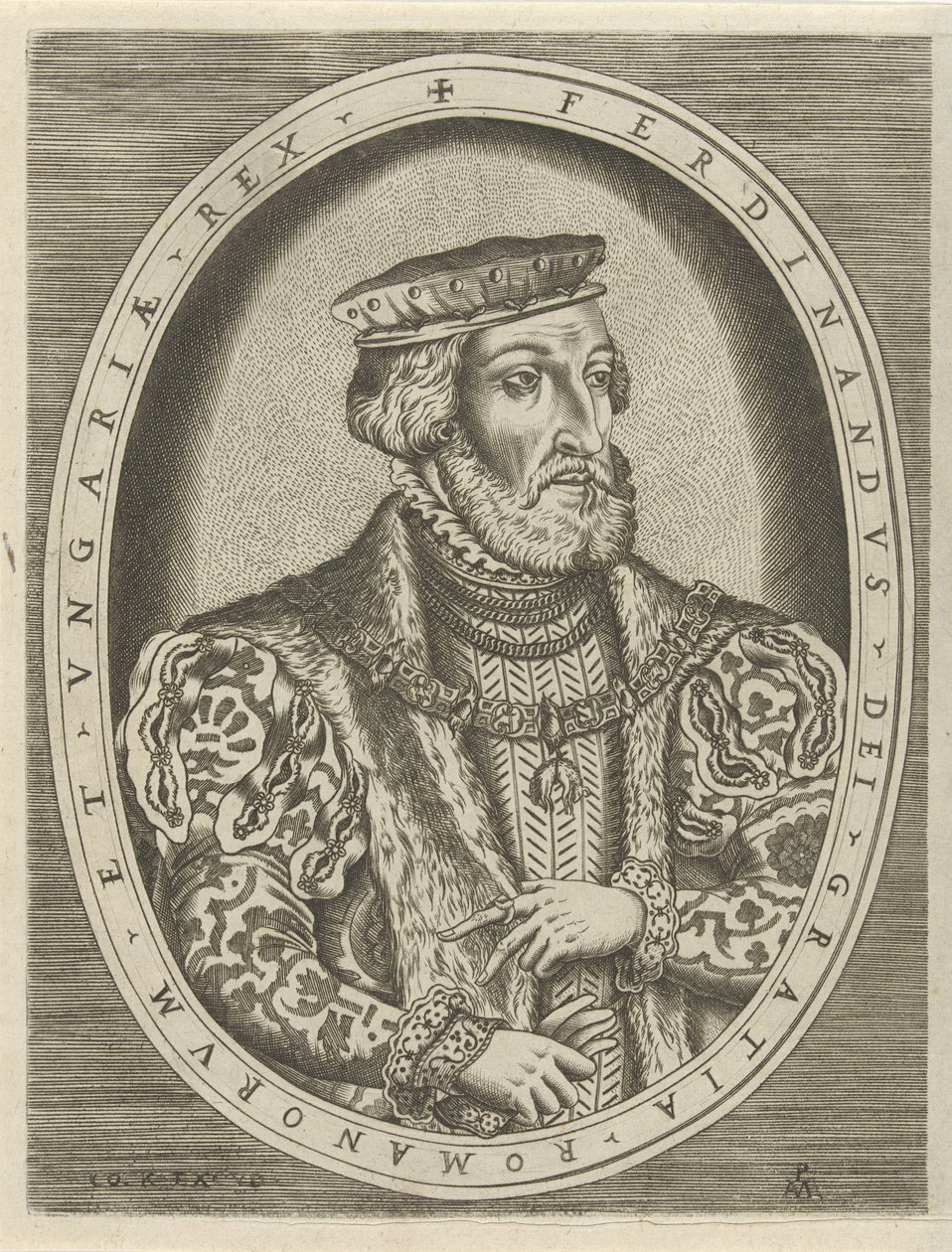 Portret van Ferdinand I van Habsburg, Duits keizer door Pieter van der Heyden