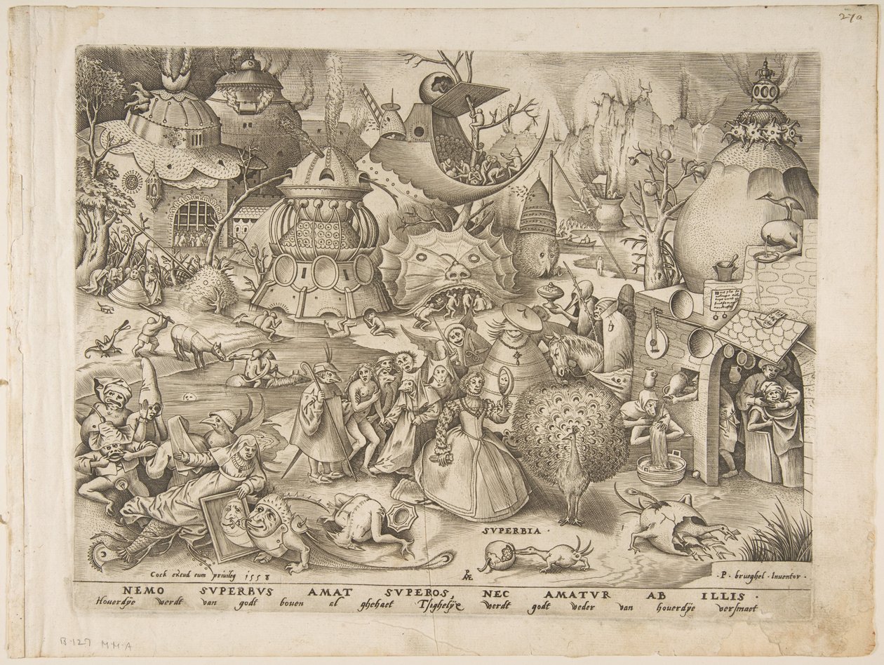 Hoogmoed uit De zeven hoofdzonden, 1558 door Pieter van der Heyden