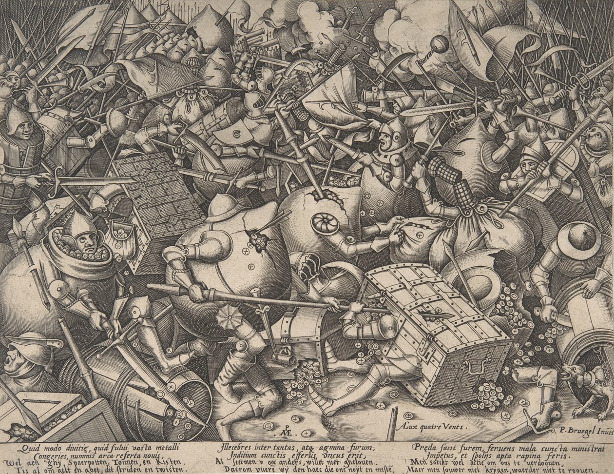 De Strijd om Geld, na 1570 door Pieter van der Heyden