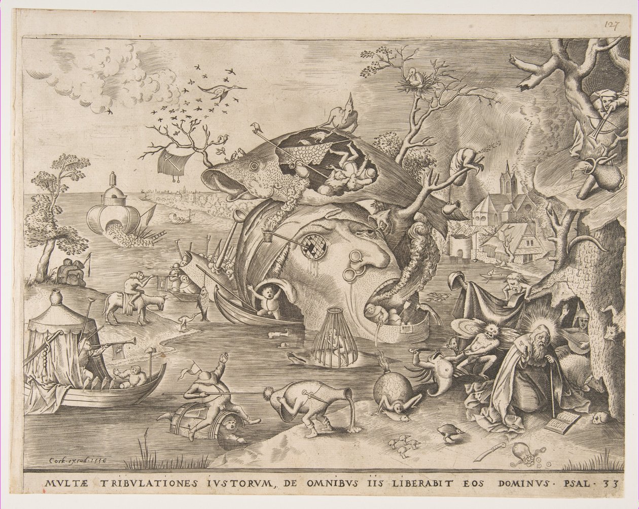 De verleiding van St. Antonius, 1556 door Pieter van der Heyden
