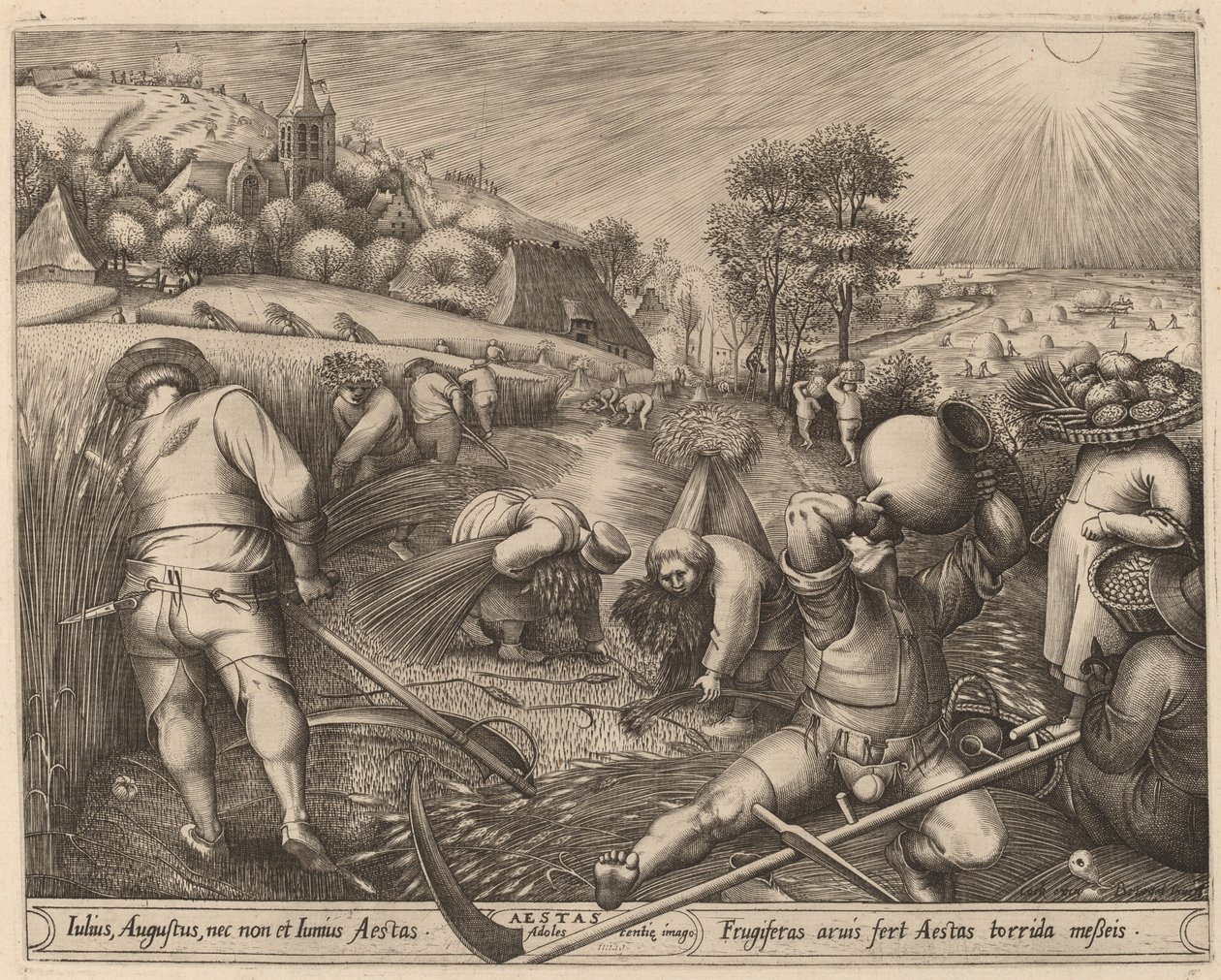 Zomer door Pieter van der Heyden after Pieter Bruegel the Elder
