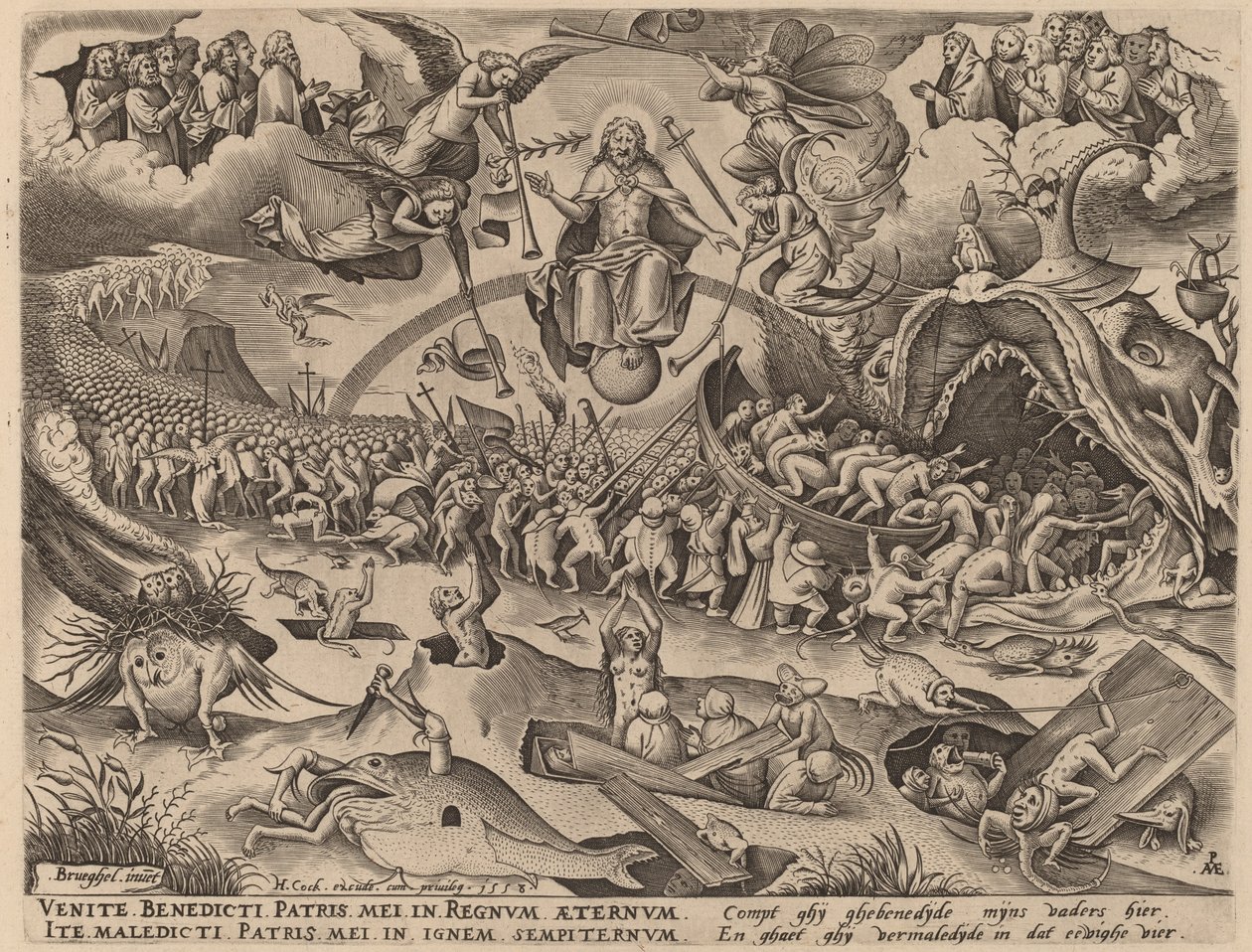 Het Laatste Oordeel door Pieter van der Heyden after Pieter Bruegel the Elder