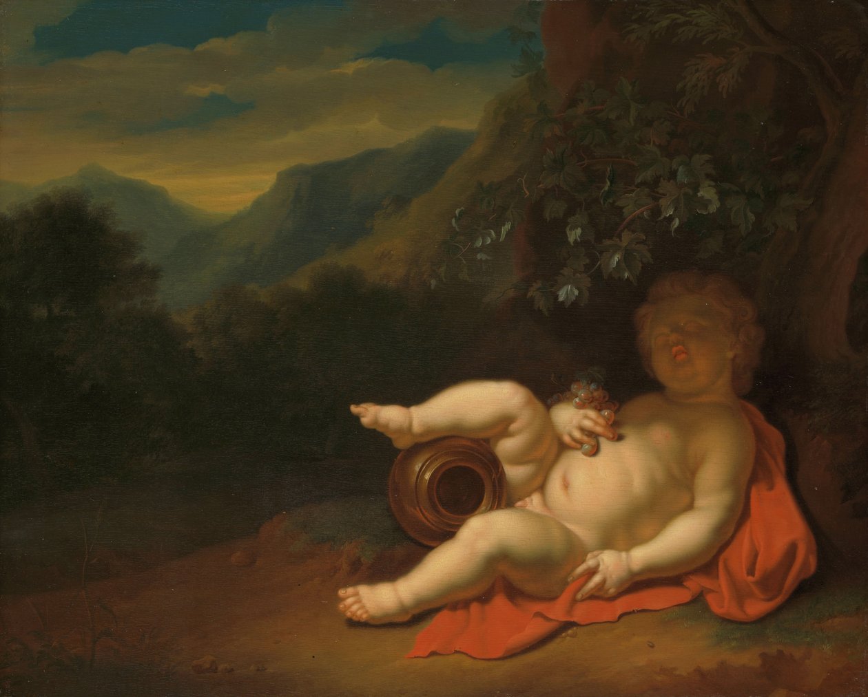 De zuigeling Bacchus door Pieter van der Werff