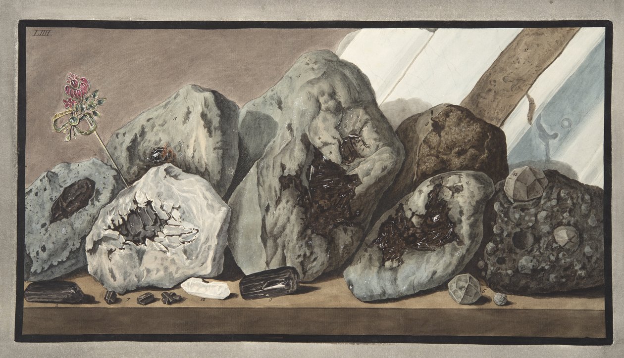 Kristallen stenen genaamd Edelstenen van de Vesuvius, Plaat LIIII, uit 