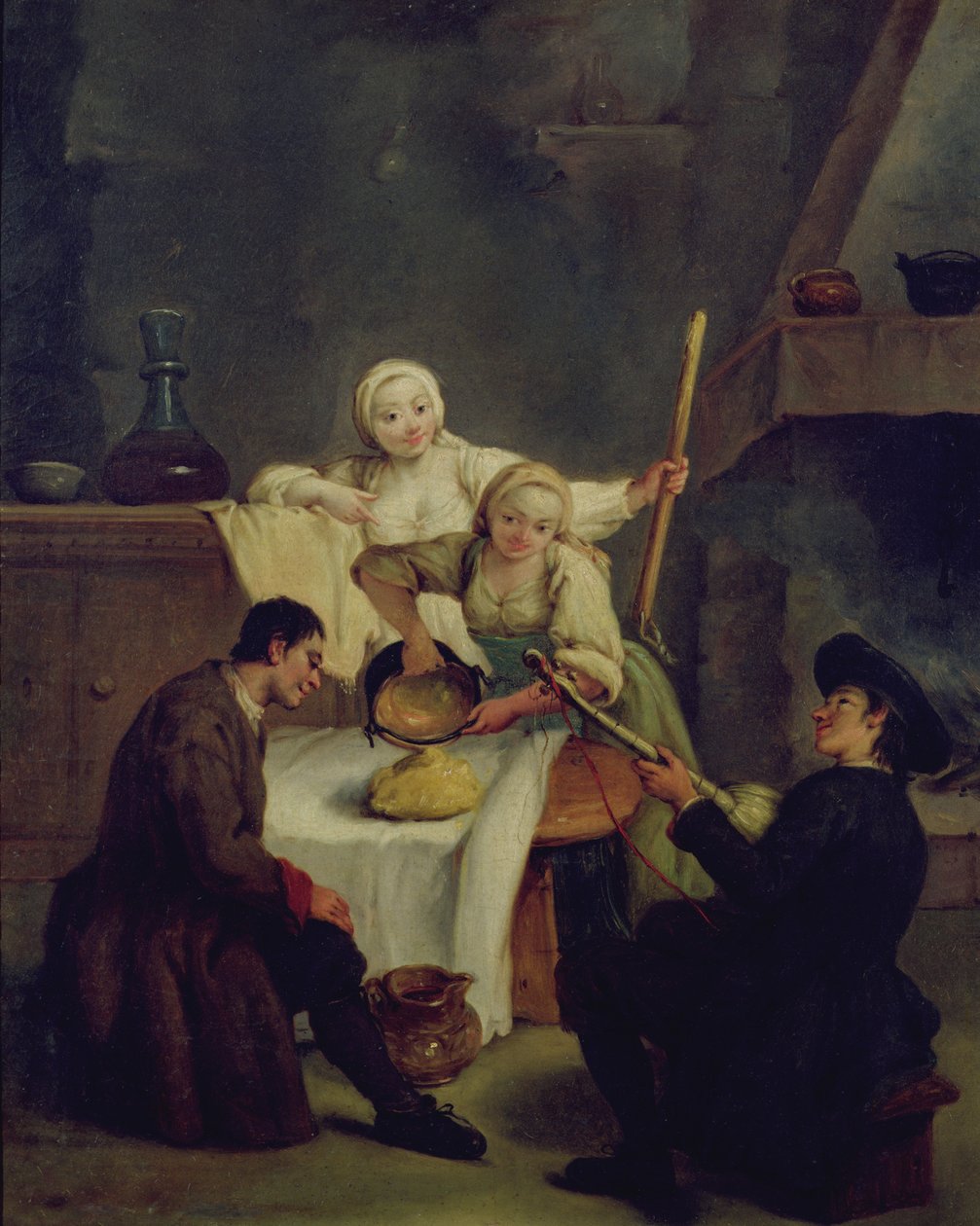Het bereiden van polenta door Pietro Longhi