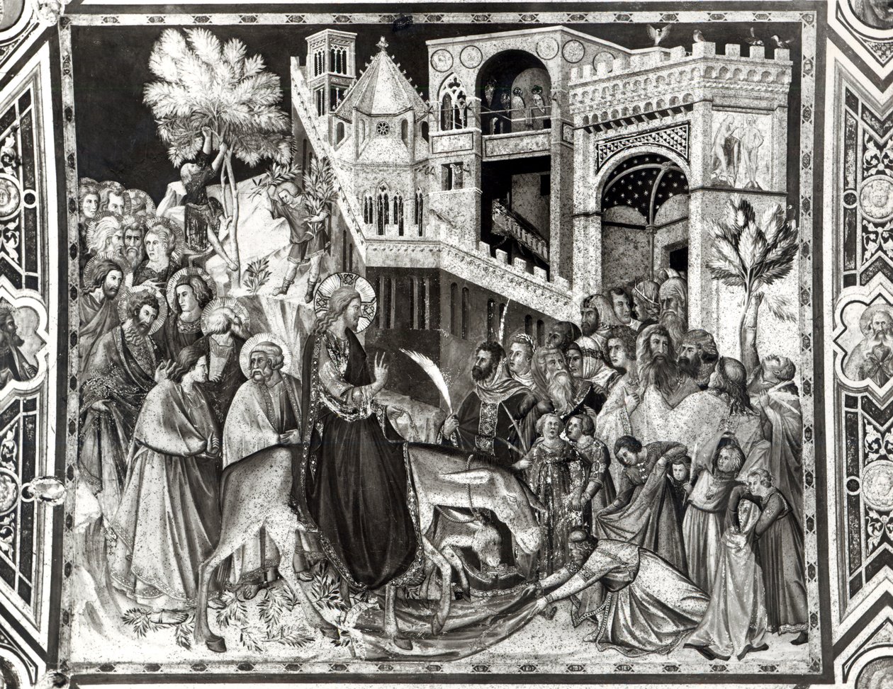 Intocht van Christus in Jeruzalem door Pietro Lorenzetti