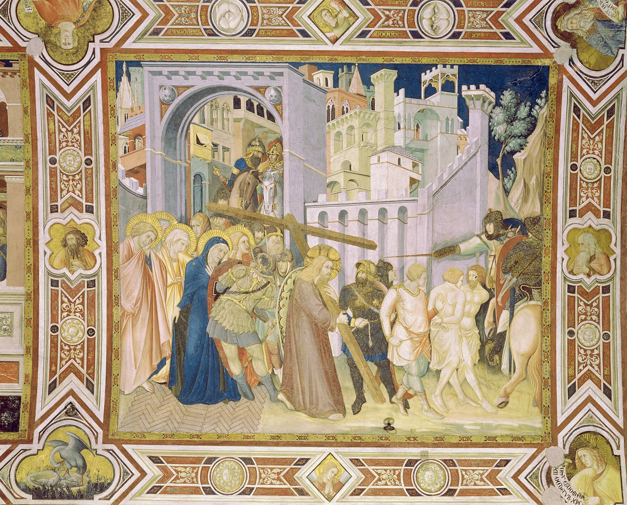 De weg naar Calvarie, 1320 door Pietro Lorenzetti