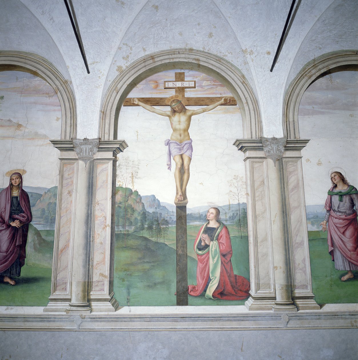 Kruisiging, 1493-6 door Pietro Perugino