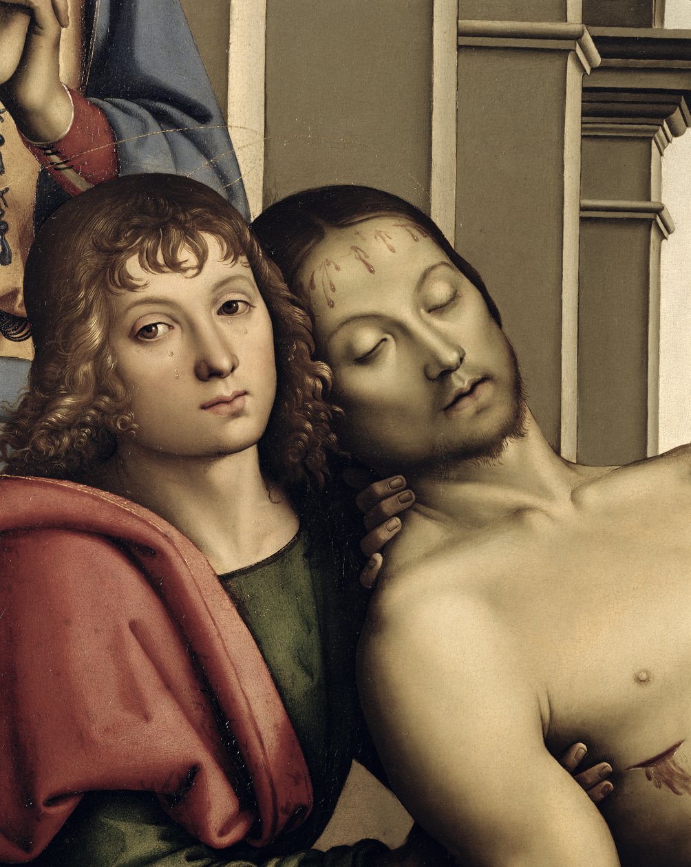 Pieta, 1494-95 (detail) door Pietro Perugino