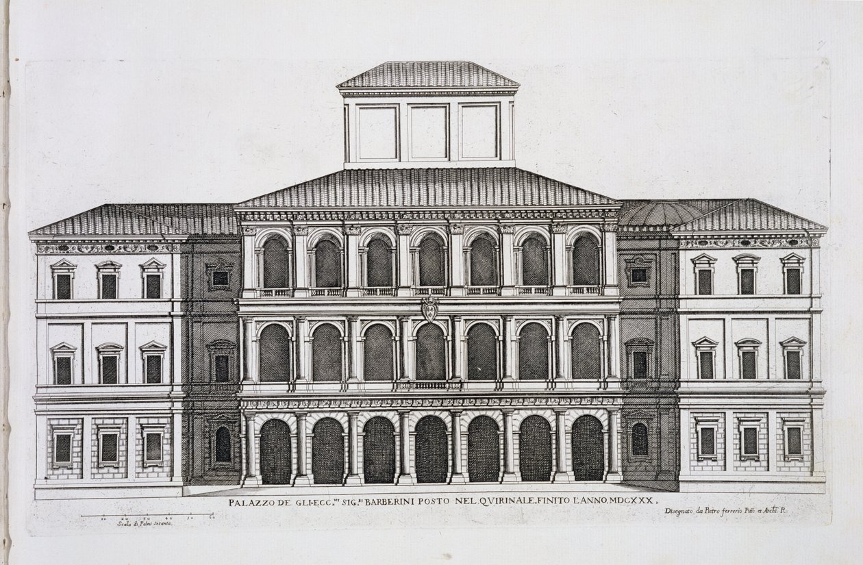 Palazzo Barberini op de Quirinale, voltooid in 1630, uit 
