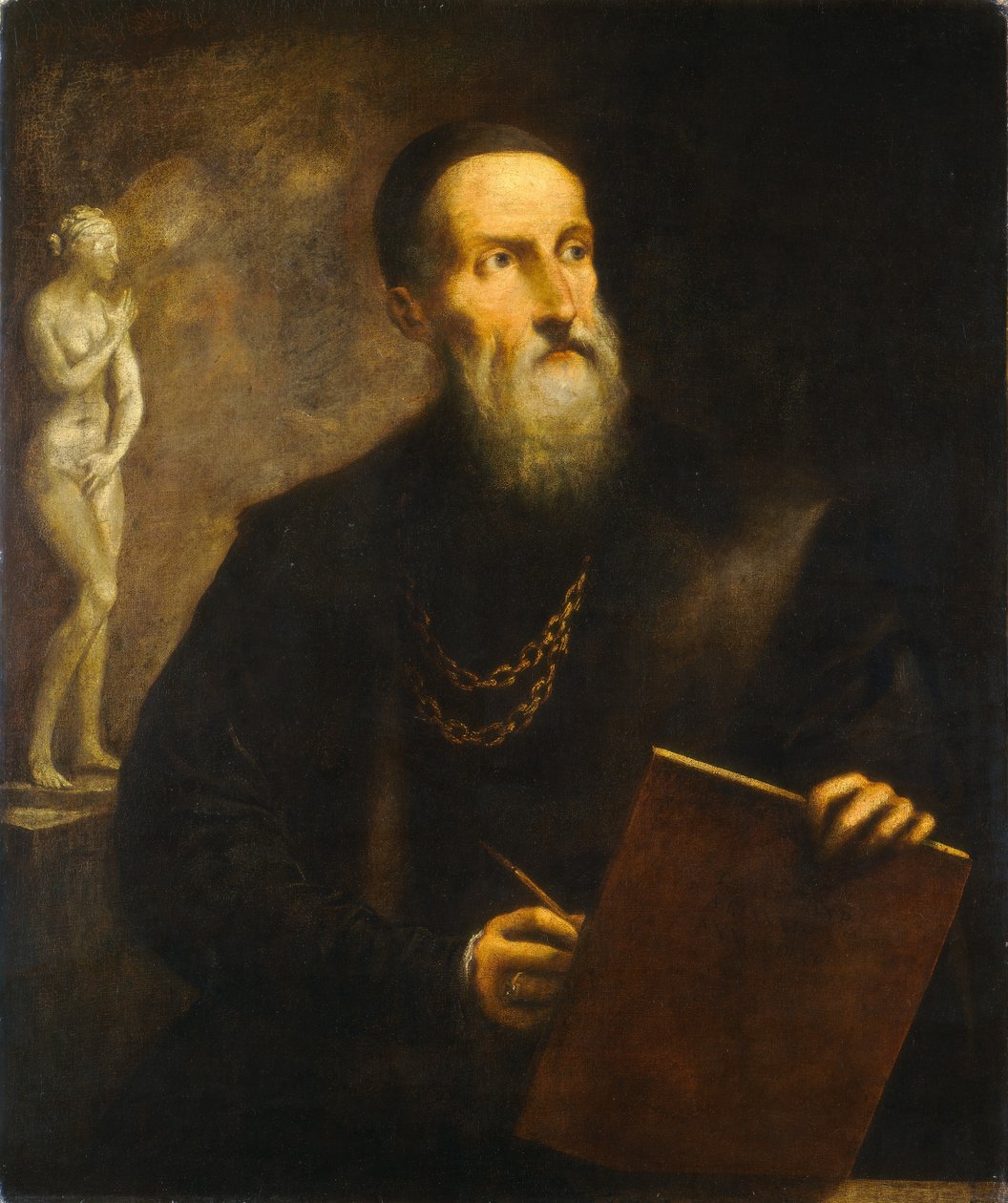 Ingebeeld zelfportret van Titiaan, waarschijnlijk 1650 (olieverf op doek) door Pietro (1605-78) Della Vecchia