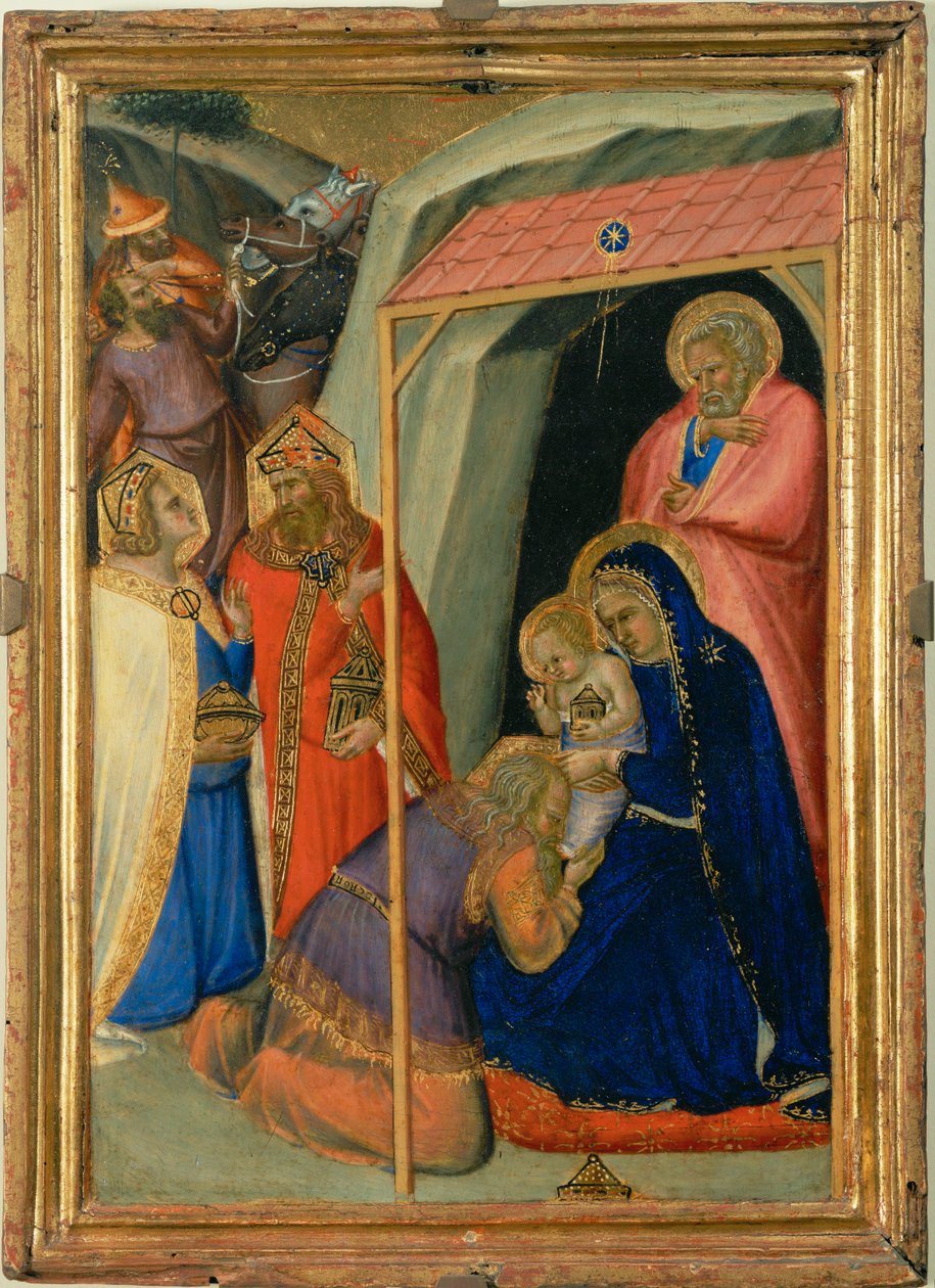 De aanbidding van de Wijzen ... door Pietro (attr. to) Lorenzetti