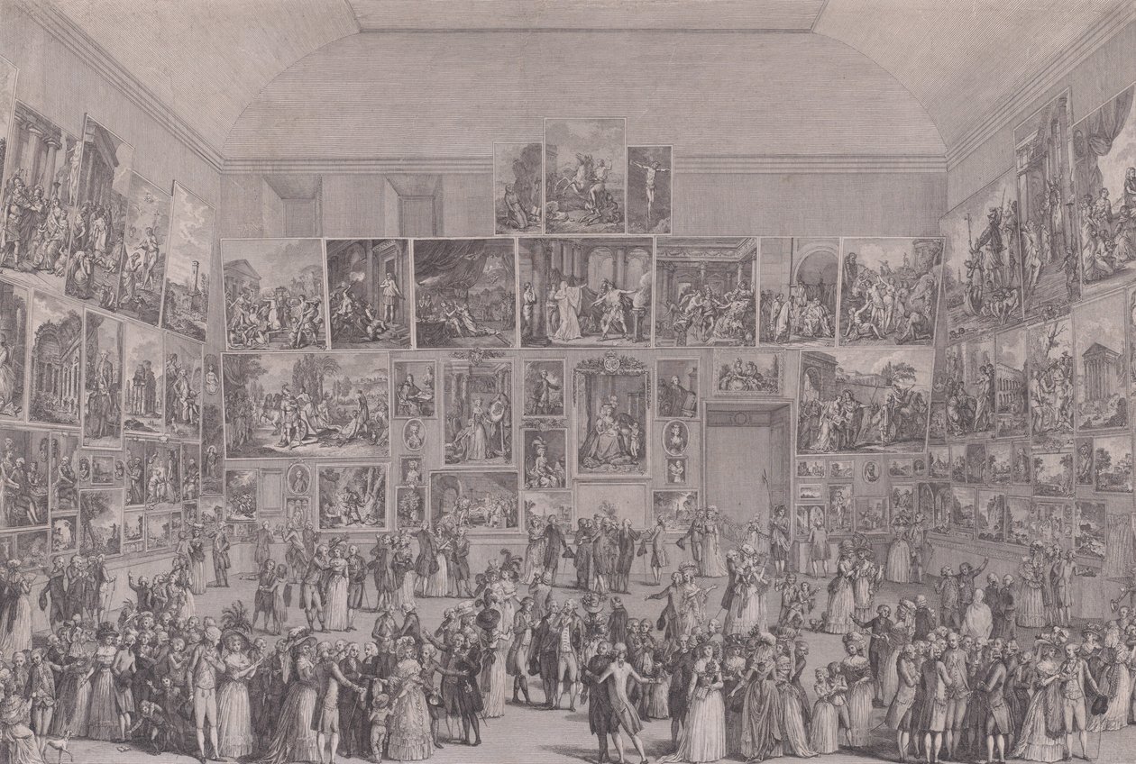 Tentoonstelling in de Salon du Louvre in 1787 door Pietro Antonio Martini