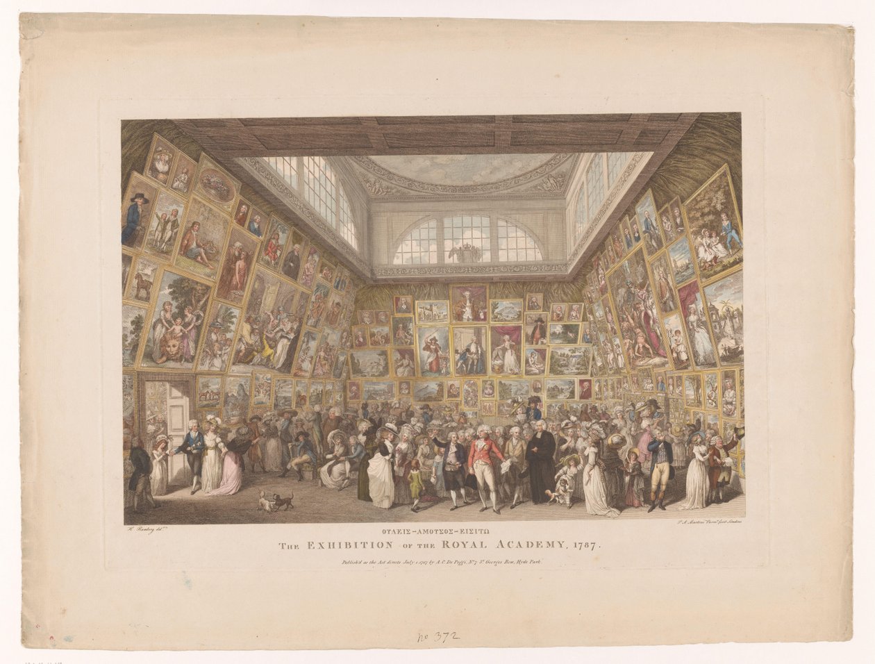 Tentoonstelling in de Royal Academy in Londen in 1787 door Pietro Antonio Martini