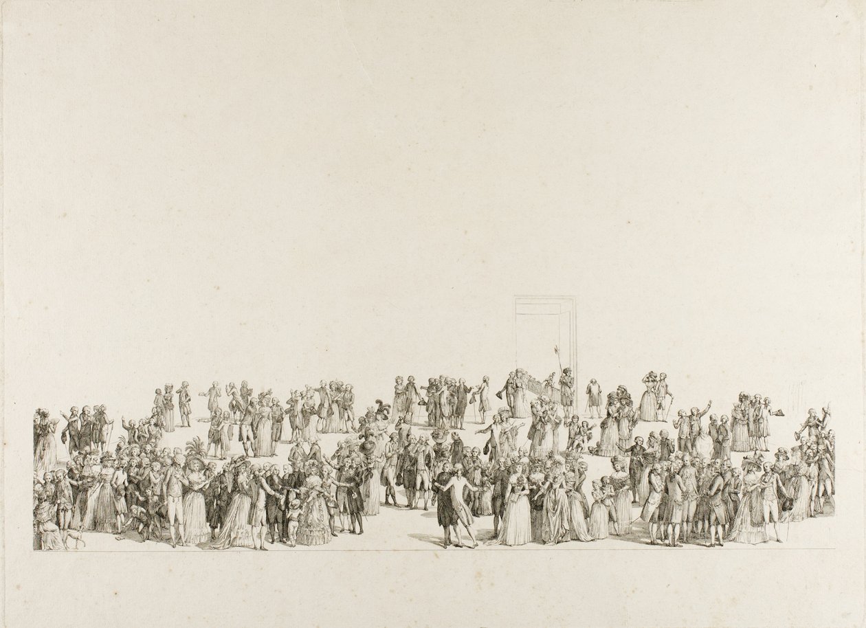 De Tentoonstelling in het Salon du Louvre in 1787, 1787 door Pietro Antonio Martini