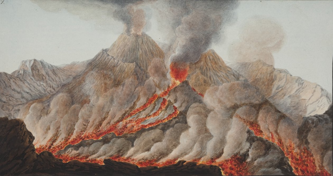 Plaat X uit Campi Phlegraei: Observaties van de Vulkanen van de Twee Siciliën door William Hamilton door Pietro Fabris