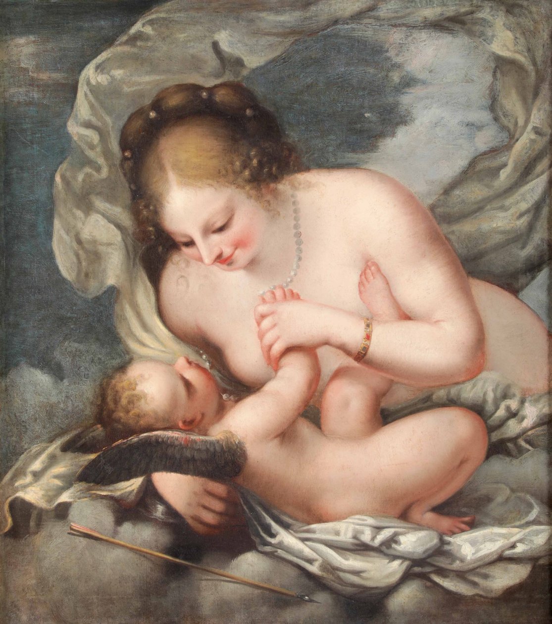 Venus en Cupido door Pietro Liberi