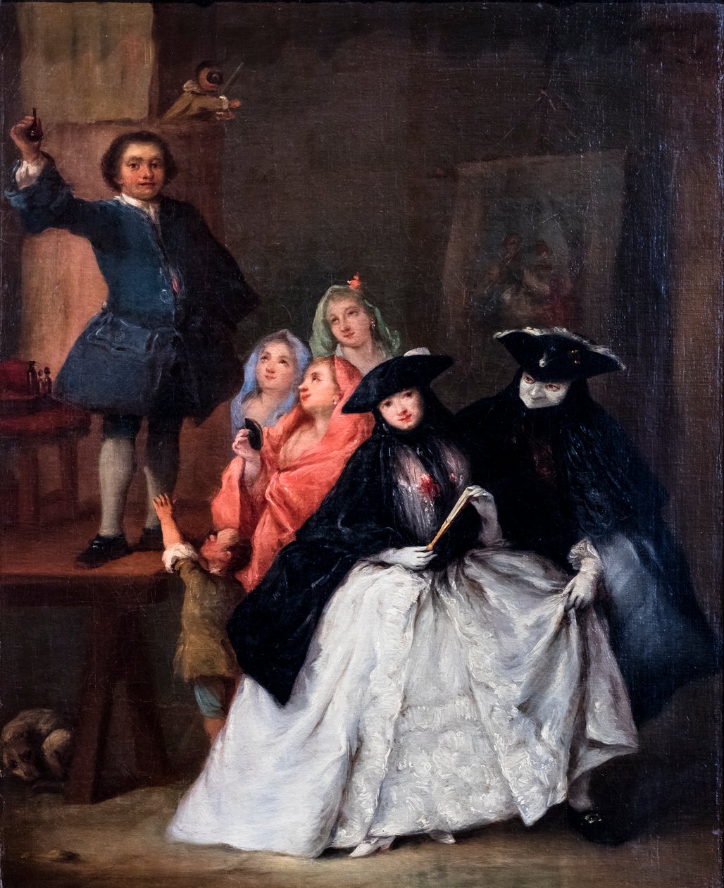 De charlatan, ca. 1757 (olieverf op doek) door Pietro Longhi