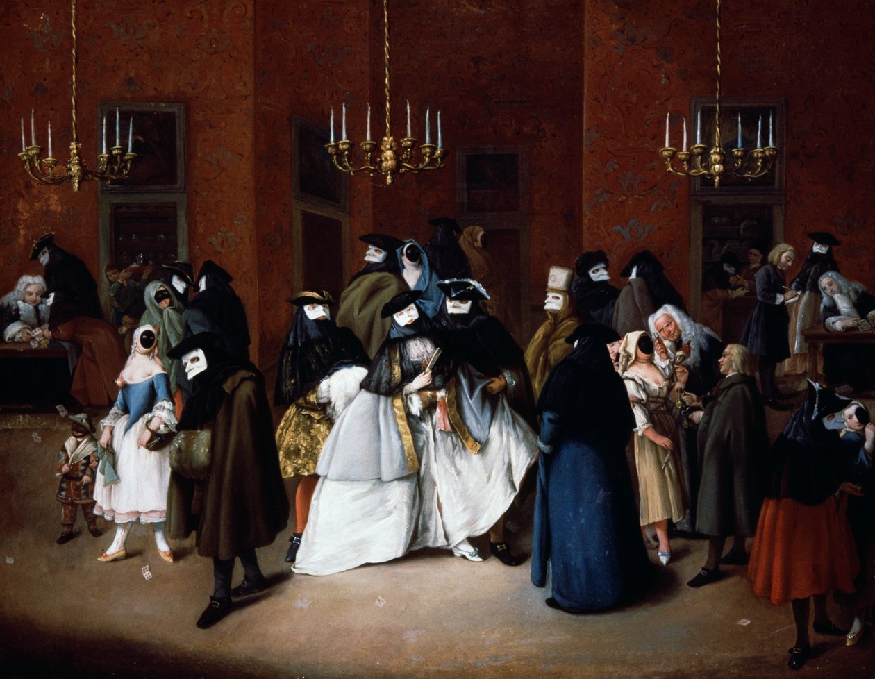 Het Ridotto van Venetië, ca. 1750 door Pietro Longhi