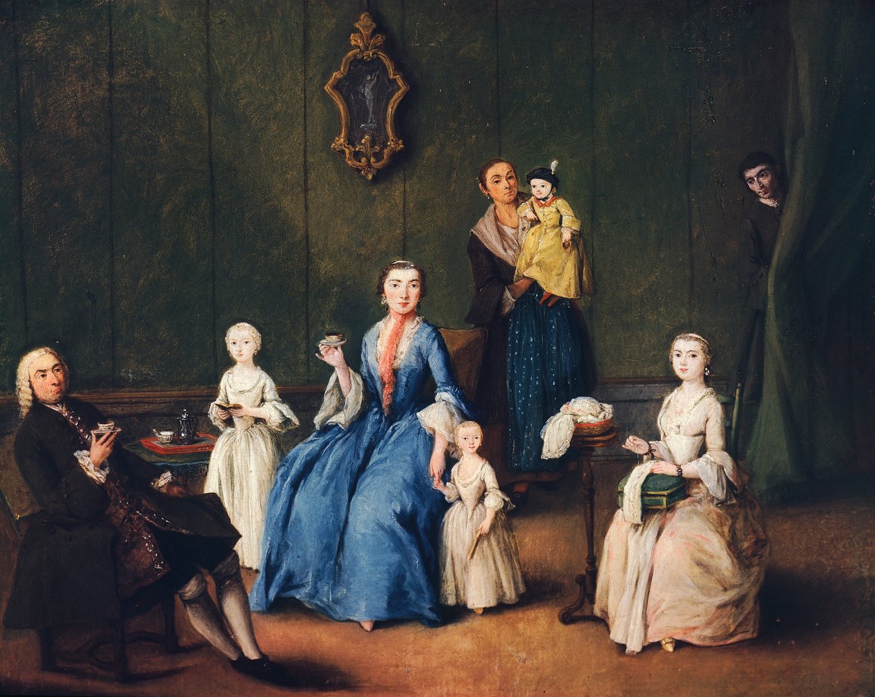 Venetiaanse familie door Pietro Longhi