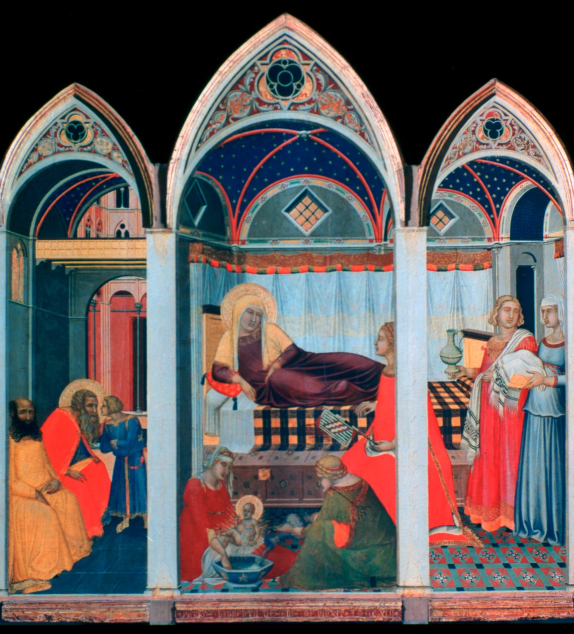 Geboorte van de Maagd, 1342 door Pietro Lorenzetti