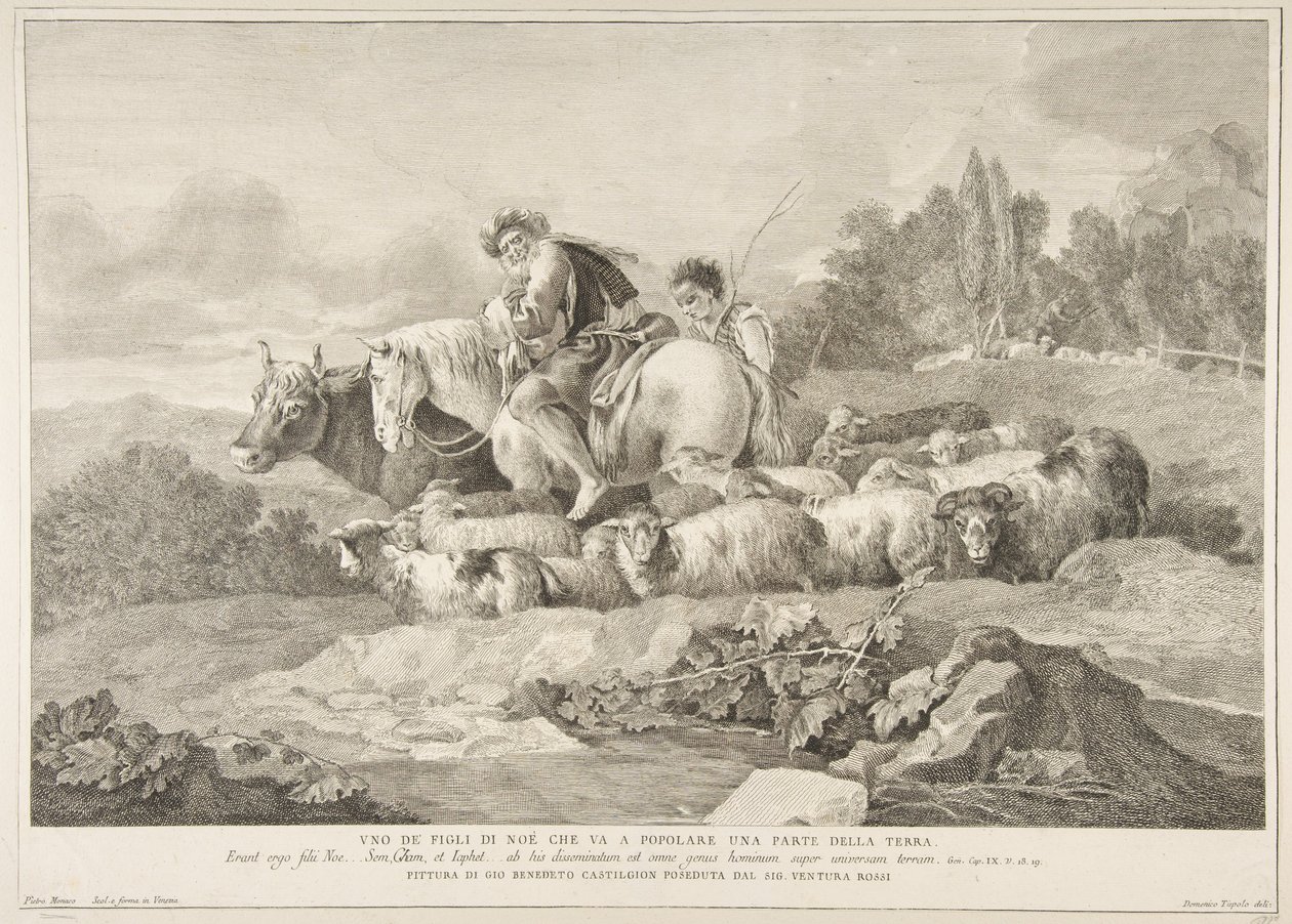 Een van de Zonen van Noach die een Deel van de Aarde gaat Bevolken door Pietro Monaco