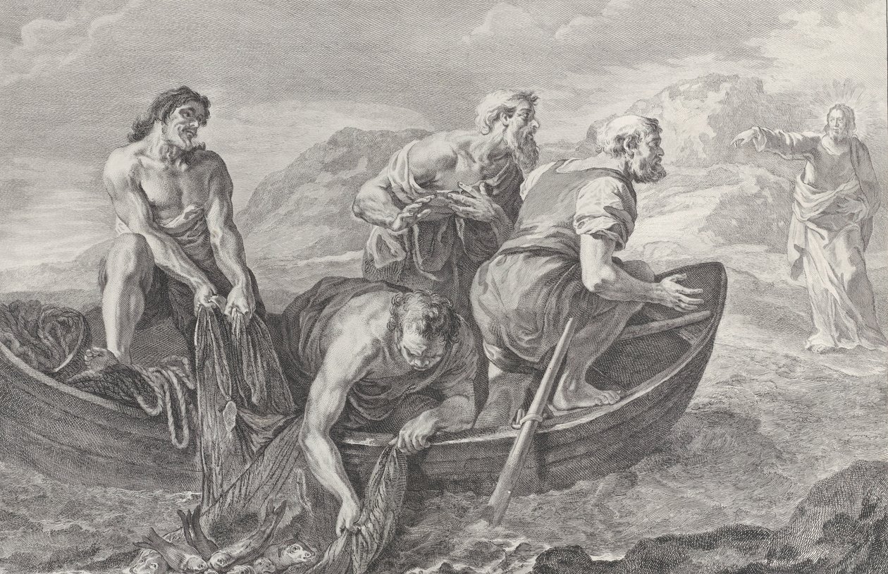 De roeping van Sts Peter en Andrew, 1730-50 door Pietro Monaco