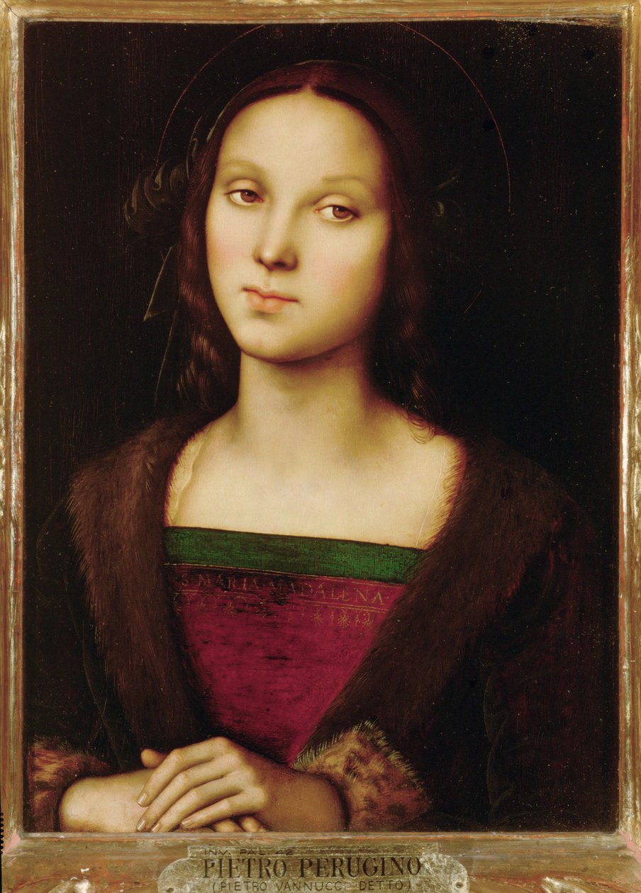 Heilige Maria Magdalena (schilderij op hout) door Pietro Perugino