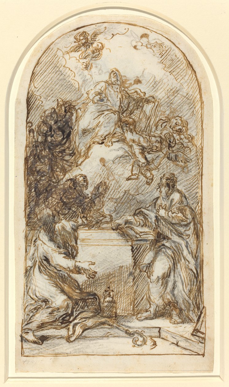 De apotheose van Sint Marcus (recto en verso) door Pietro Roselli