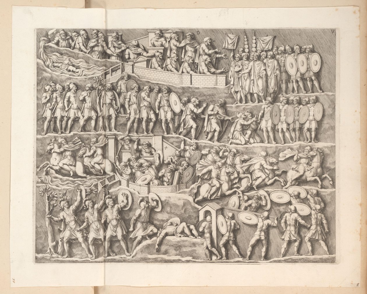 Reliëfs op de Boog van Septimius Severus te Rome door Pietro Sante Bartoli