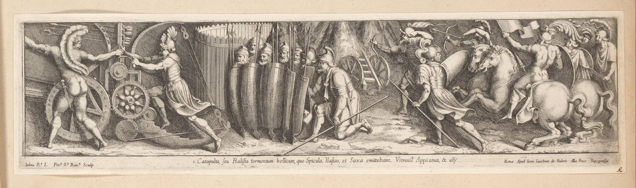 Soldaten in de aanval door Pietro Sante Bartoli