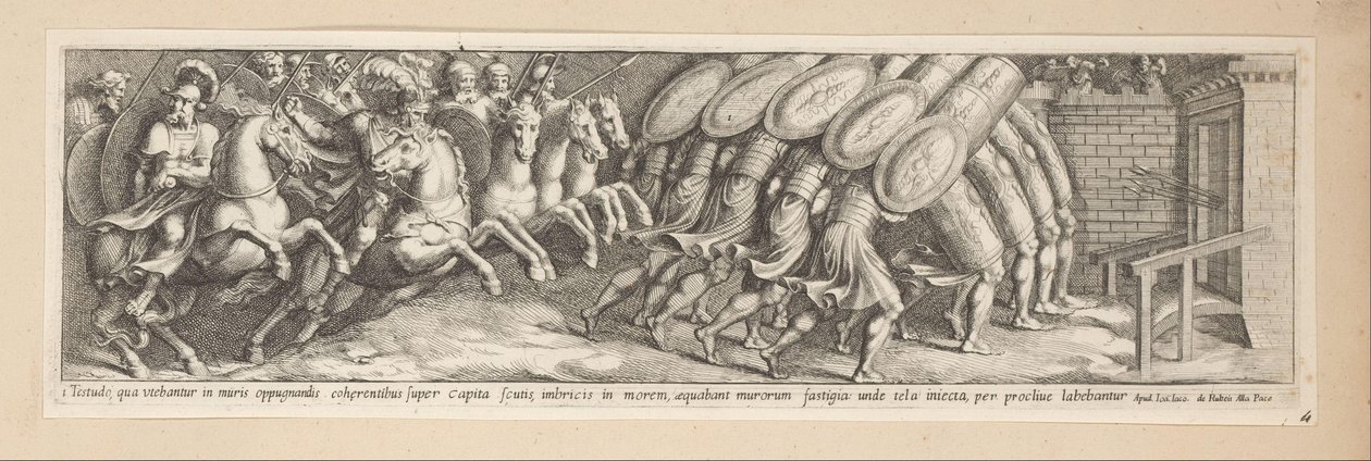 Soldaten in de aanval door Pietro Sante Bartoli