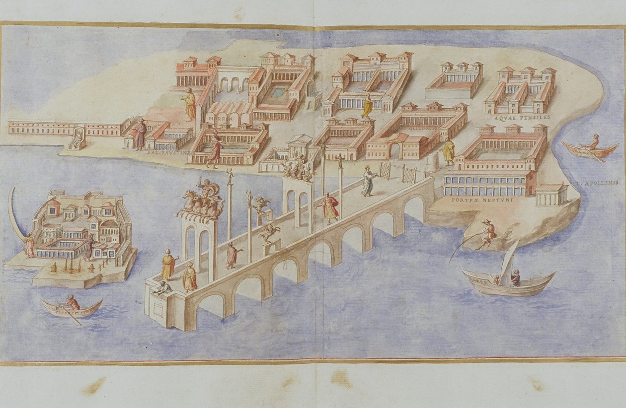 MS Gen 1496 Havenscène, 1674 door Pietro Santi Bartoli