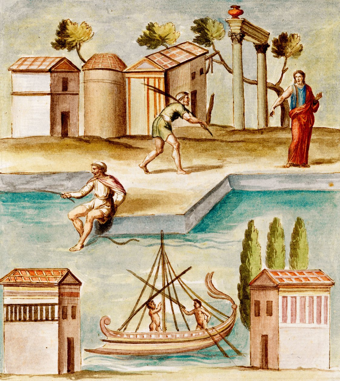 MS Gen 1496 Havenscène, 1674 door Pietro Santi Bartoli