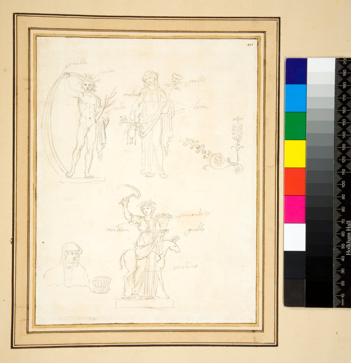 Schets van drie figuren door Pietro Santi Bartoli