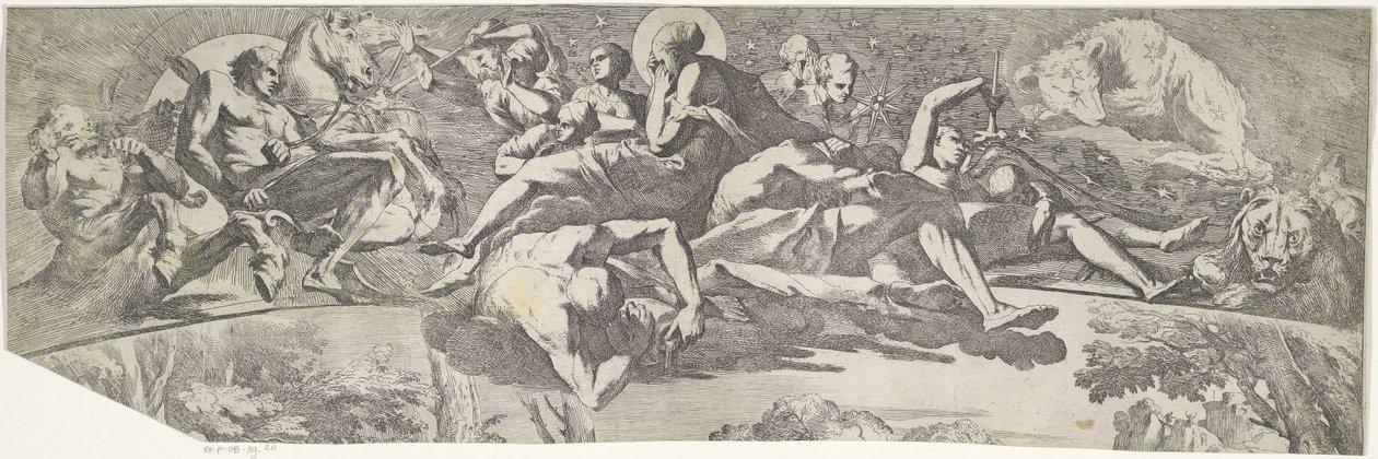 Allegorie van de herfst (boven deel) door Pietro Testa