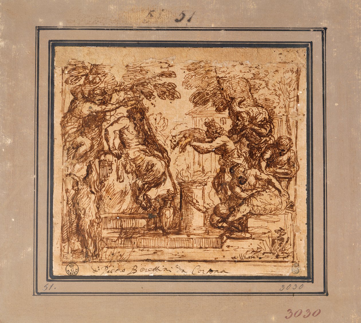 Studie voor het Aanbod aan Pan door Pietro da Cortona