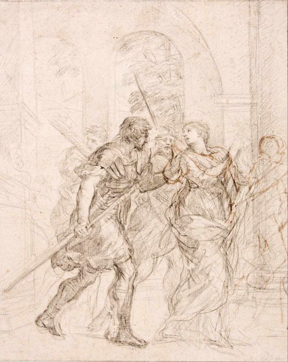 De heilige (Martina) wordt naar haar martelaarschap geleid door Pietro da Cortona