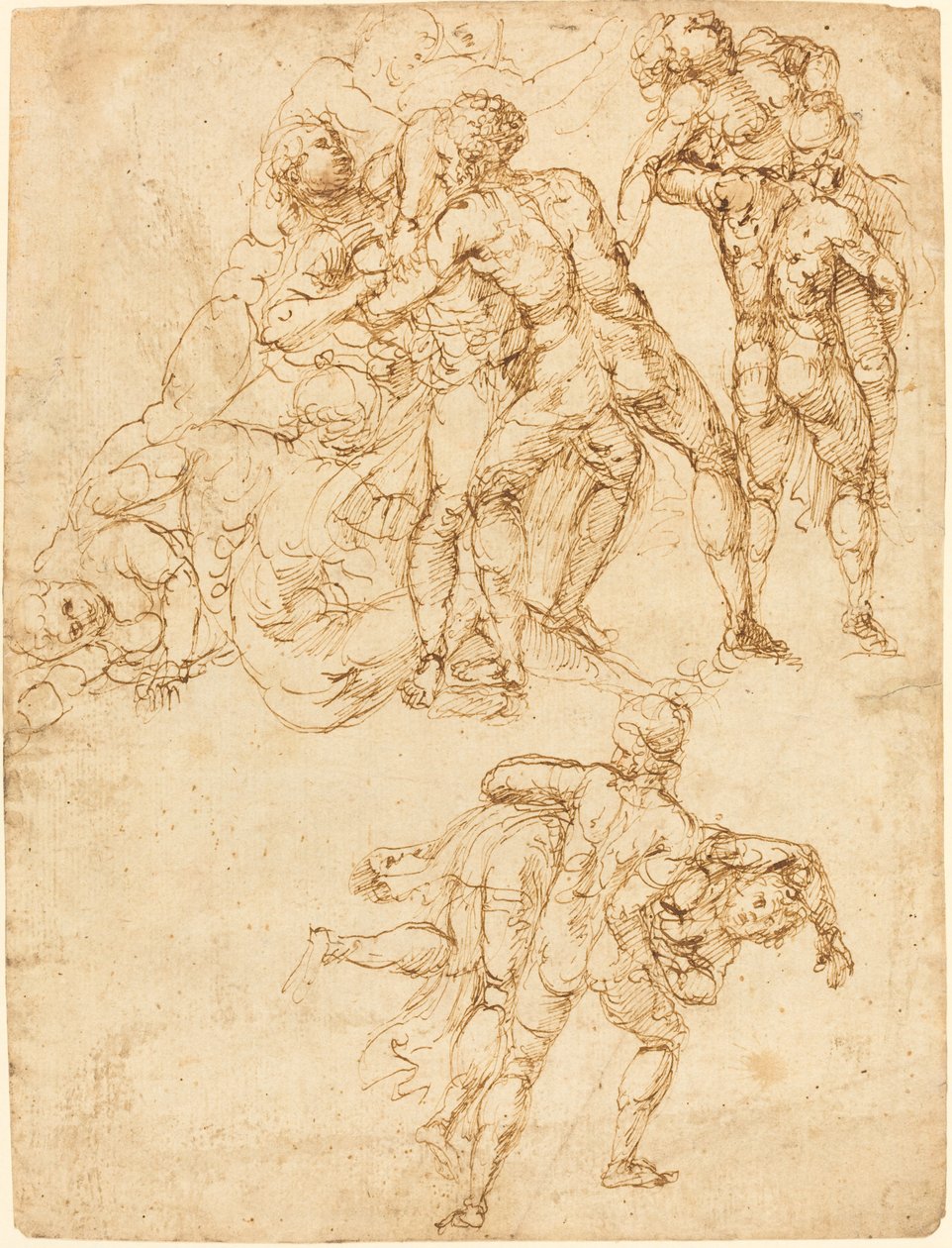 Studies voor de Verkrachting van de Sabijnse Vrouwen (verso) door Pirro Ligorio