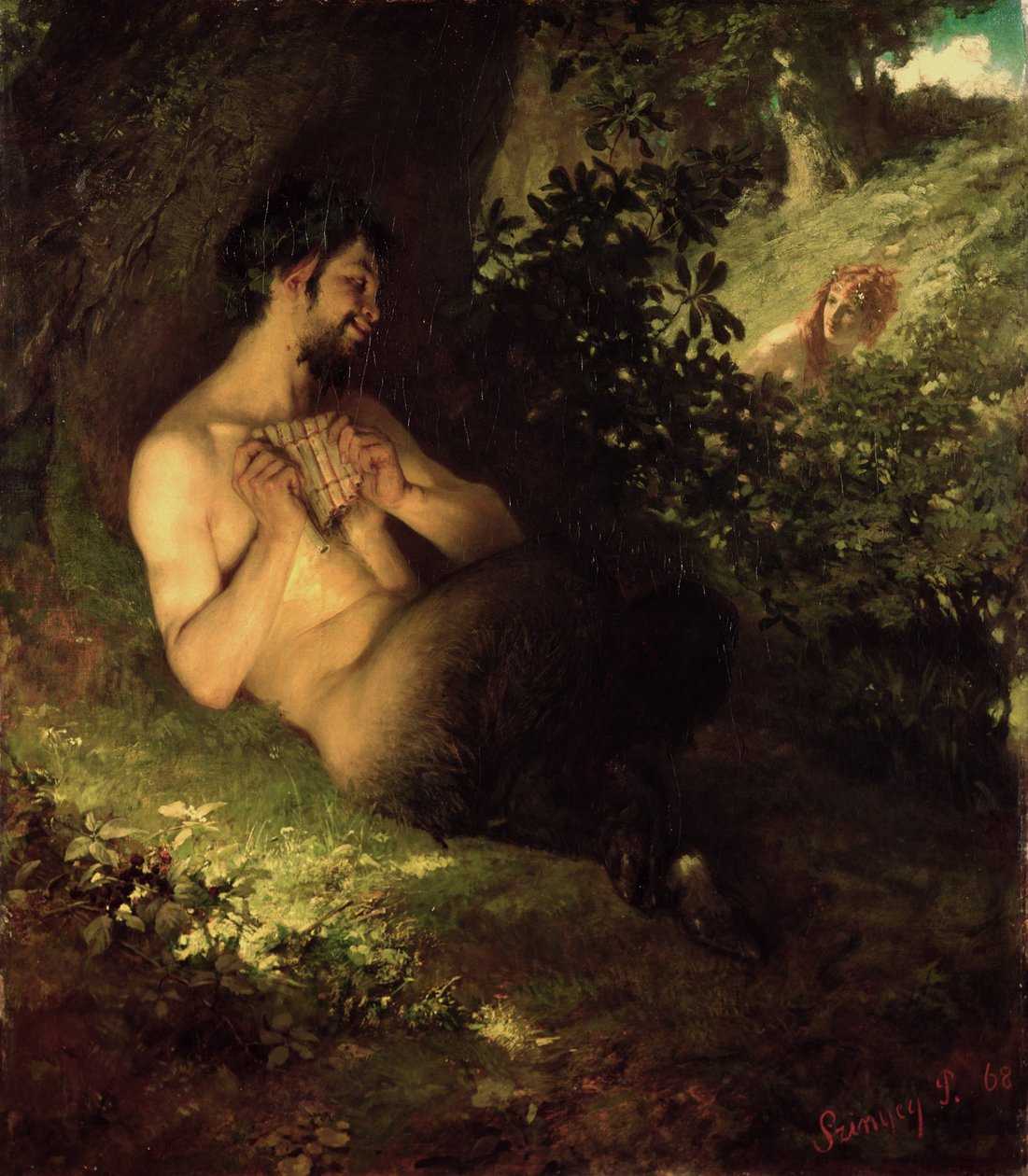 Faun en Nimf, 1868 door Pál Szinyei Merse