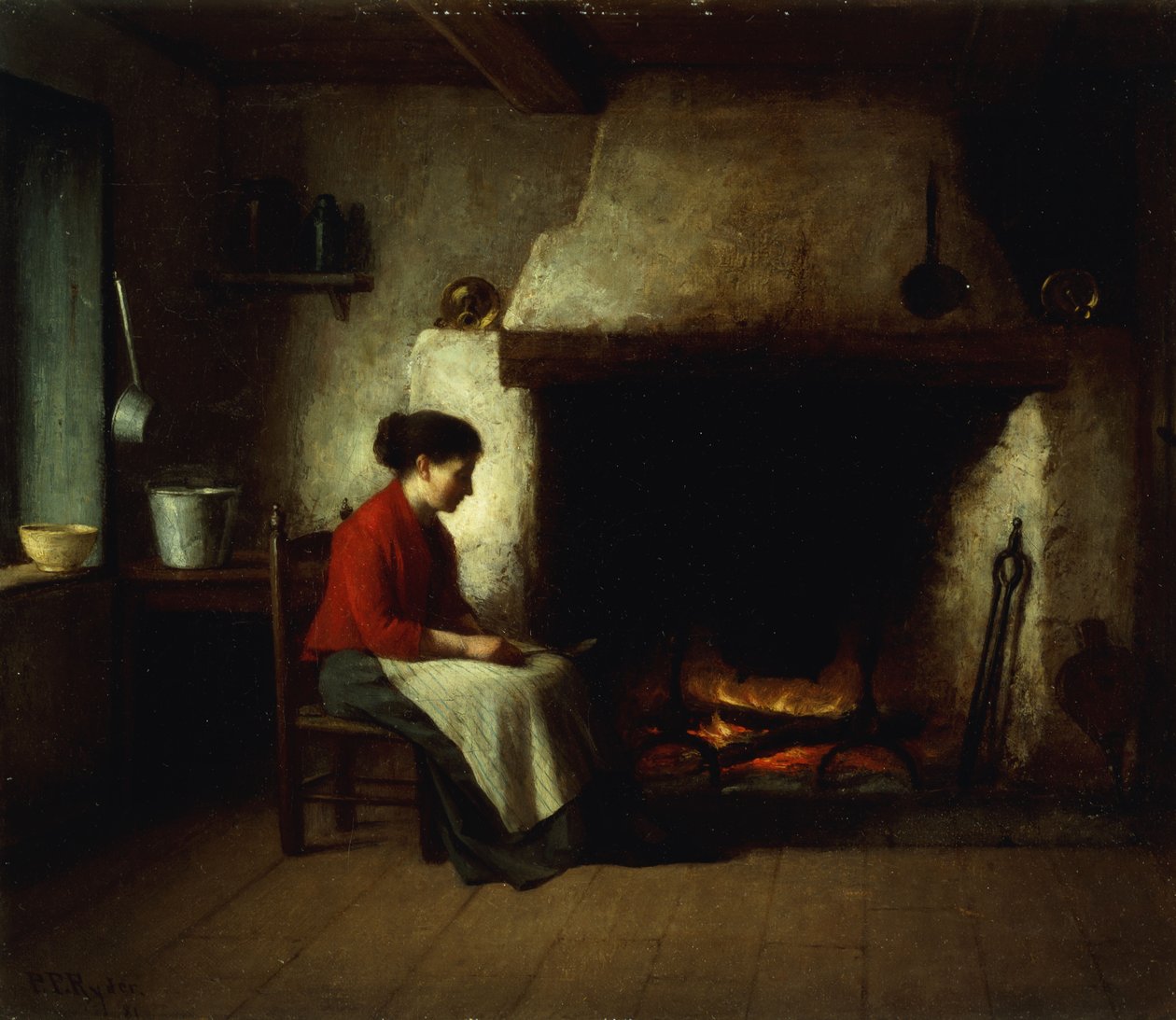 Bij de haard, 1881 door Platt Powell Ryder